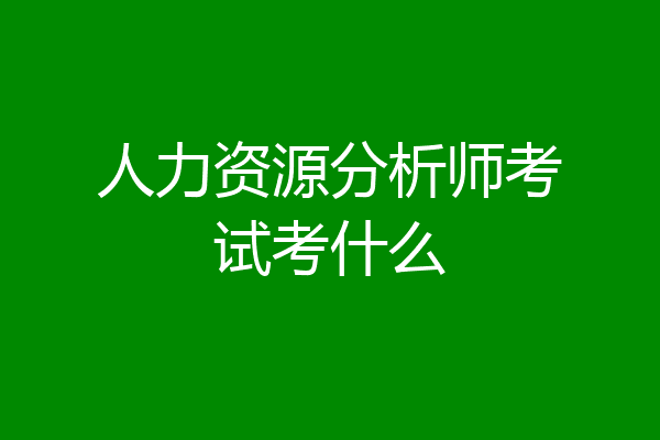 人力资源分析师考试考什么