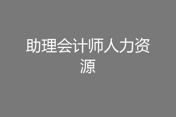 助理会计师人力资源