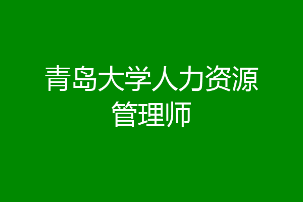 青岛大学人力资源管理师