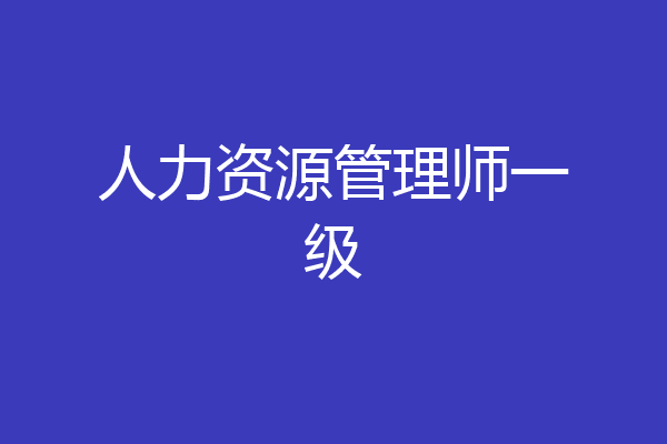 人力资源管理师一级