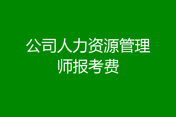 公司人力资源管理师报考费