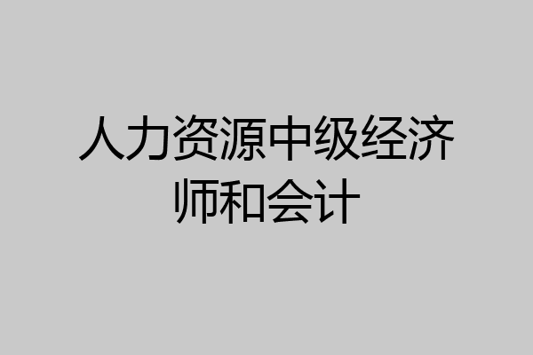人力资源中级经济师和会计