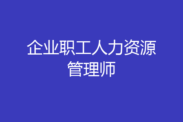 企业职工人力资源管理师