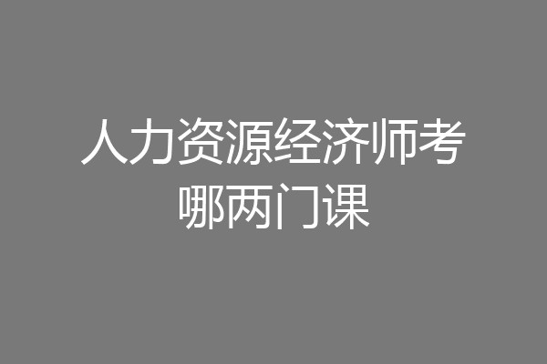 人力资源经济师考哪两门课