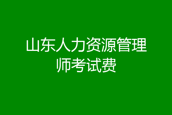 山东人力资源管理师考试费