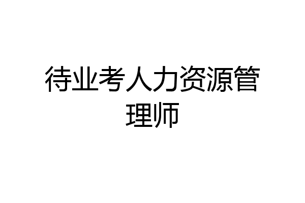 待业考人力资源管理师