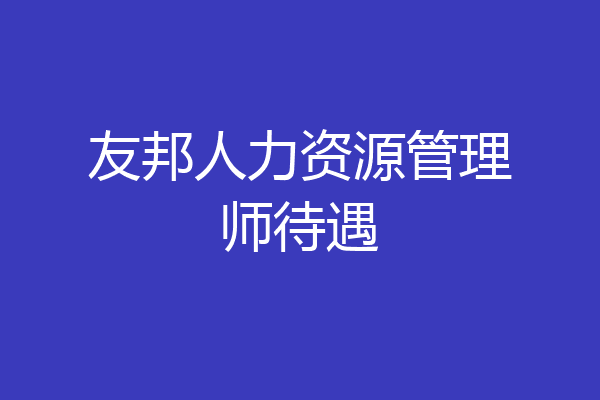 友邦人力资源管理师待遇