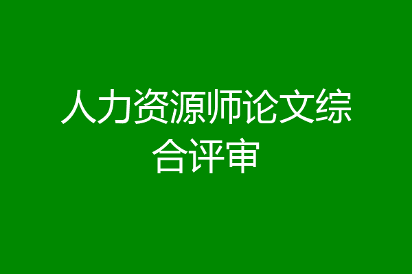 人力资源师论文综合评审