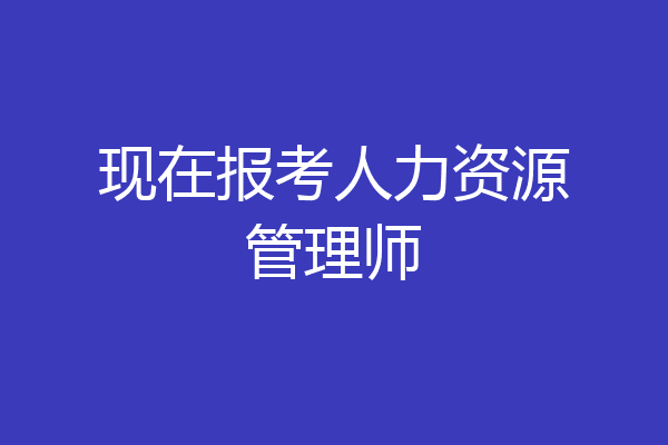 现在报考人力资源管理师