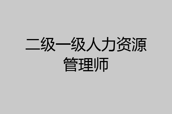 二级一级人力资源管理师