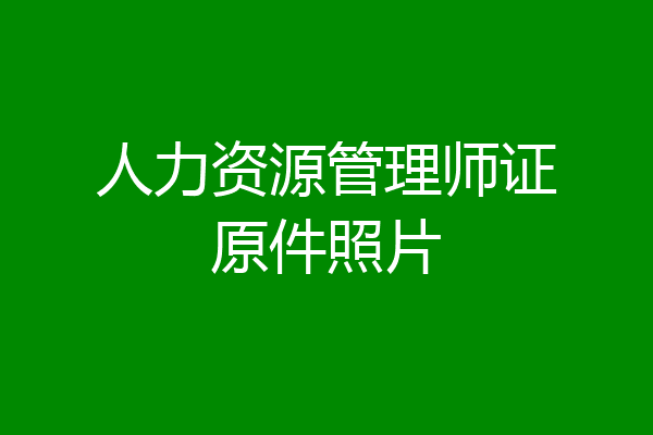 人力资源管理师证原件照片
