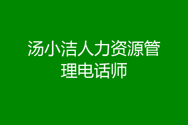 汤小洁人力资源管理电话师