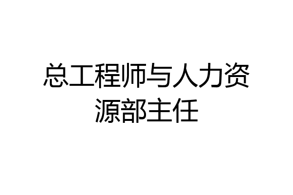总工程师与人力资源部主任