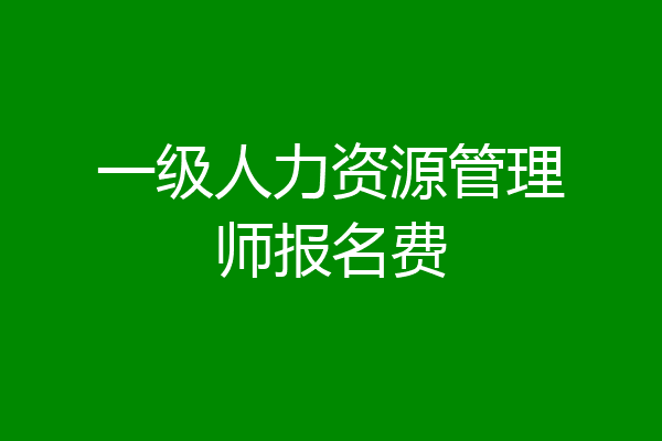 一级人力资源管理师报名费
