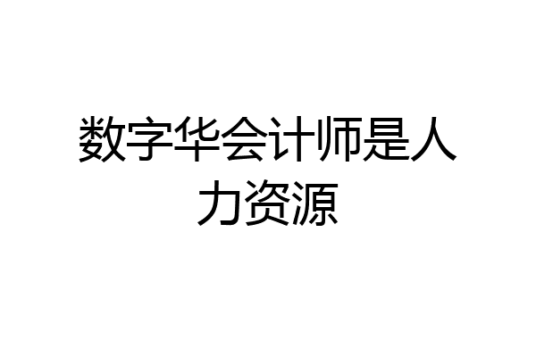 数字华会计师是人力资源