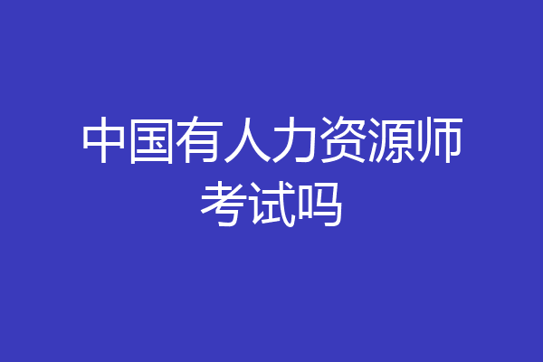 中国有人力资源师考试吗