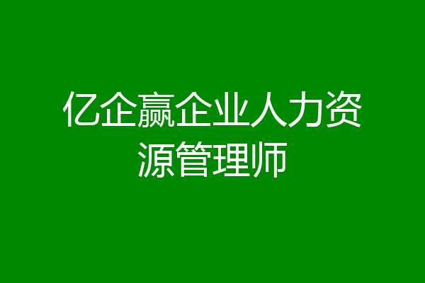 亿企赢企业人力资源管理师