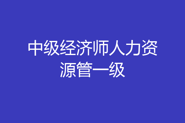 中级经济师人力资源管一级