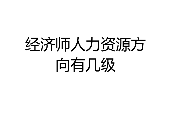 经济师人力资源方向有几级