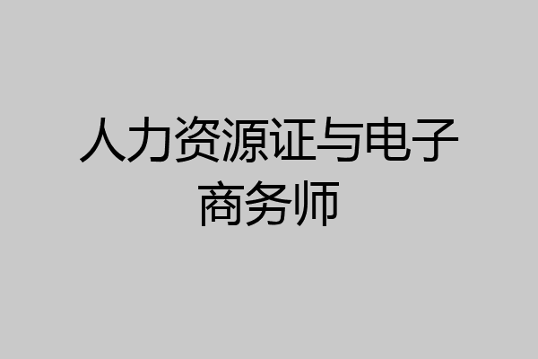 人力资源证与电子商务师