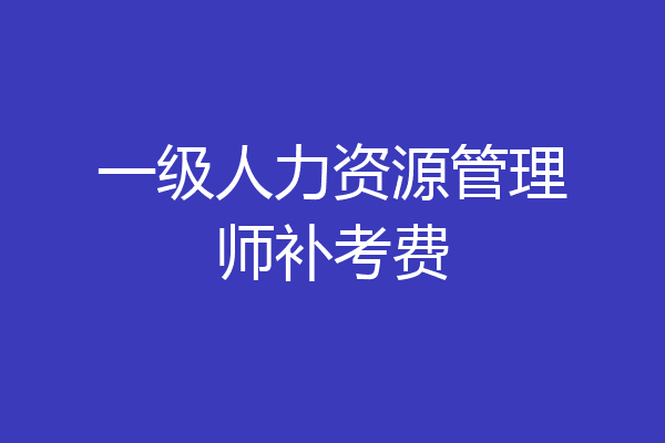 一级人力资源管理师补考费