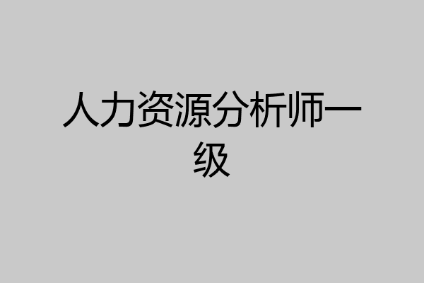 人力资源分析师一级