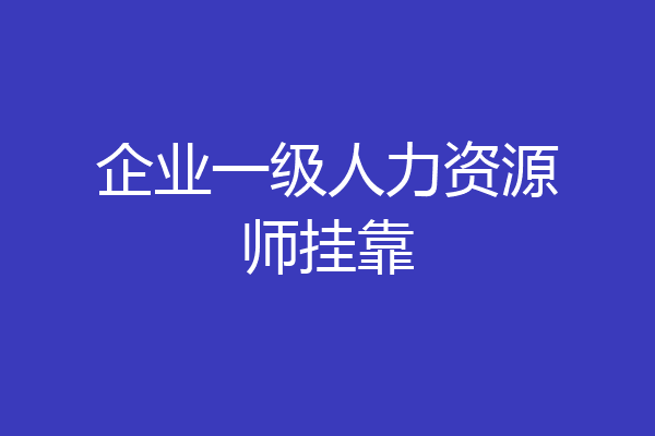 企业一级人力资源师挂靠