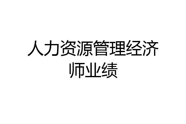 人力资源管理经济师业绩