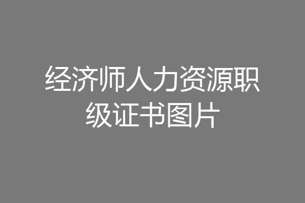 经济师人力资源职级证书图片