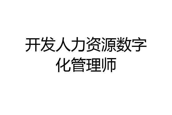 开发人力资源数字化管理师