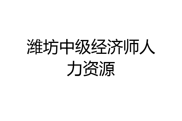 潍坊中级经济师人力资源