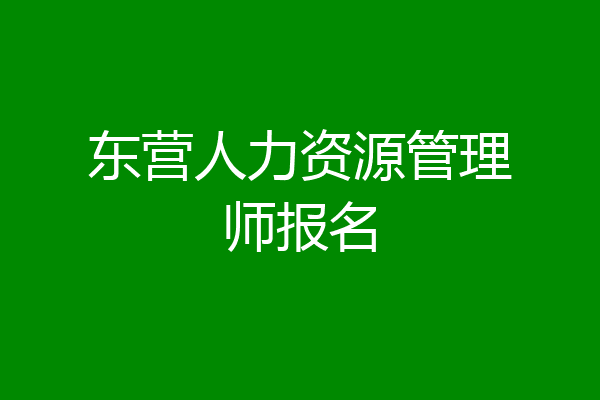 东营人力资源管理师报名