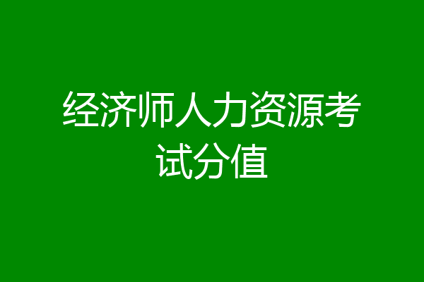 经济师人力资源考试分值