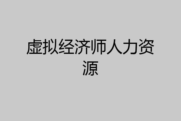 虚拟经济师人力资源
