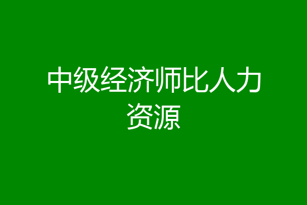 中级经济师比人力资源