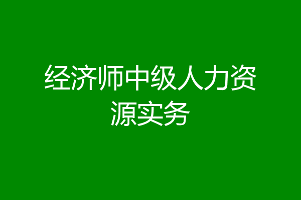 经济师中级人力资源实务