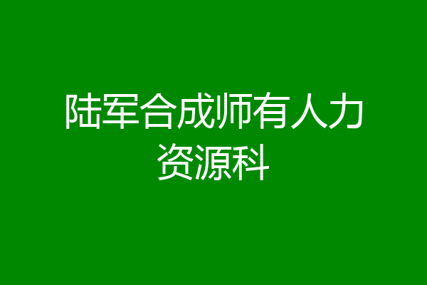陆军合成师有人力资源科