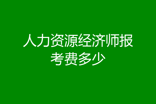 人力资源经济师报考费多少