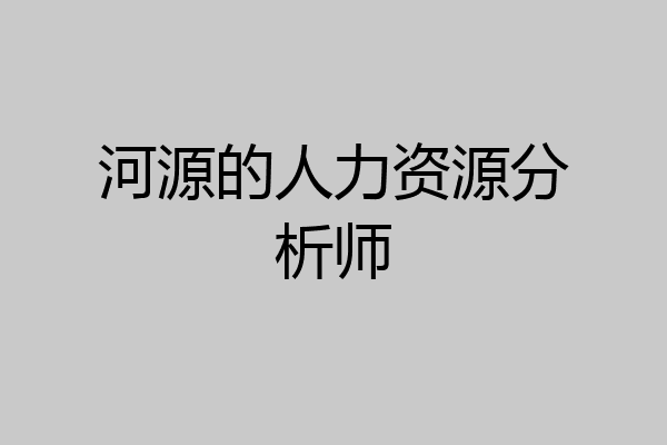 河源的人力资源分析师