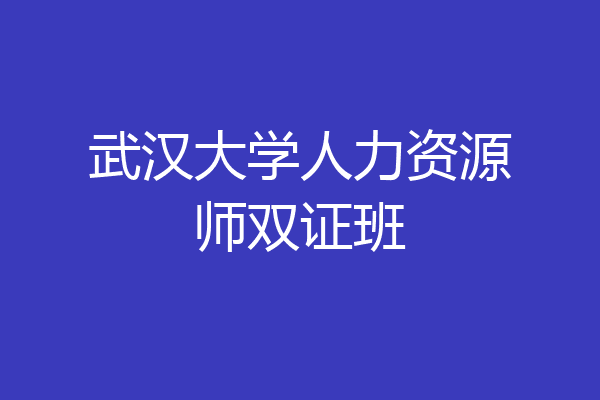 武汉大学人力资源师双证班