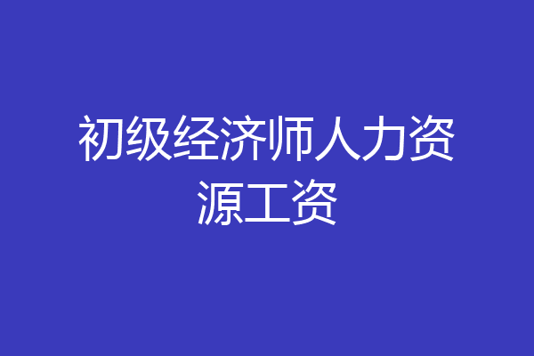 初级经济师人力资源工资