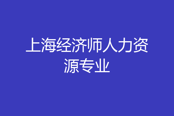 上海经济师人力资源专业