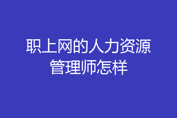 职上网的人力资源管理师怎样