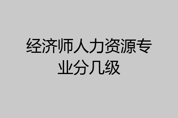 经济师人力资源专业分几级