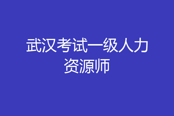 武汉考试一级人力资源师
