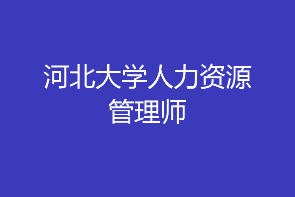 河北大学人力资源管理师