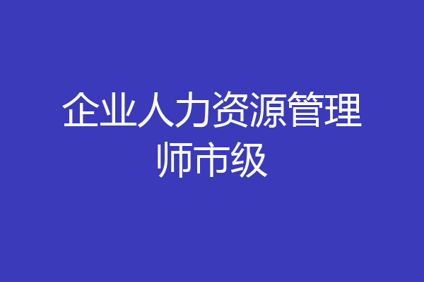 企业人力资源管理师市级