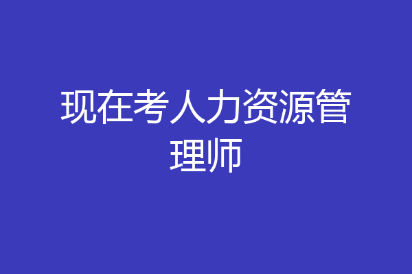 现在考人力资源管理师
