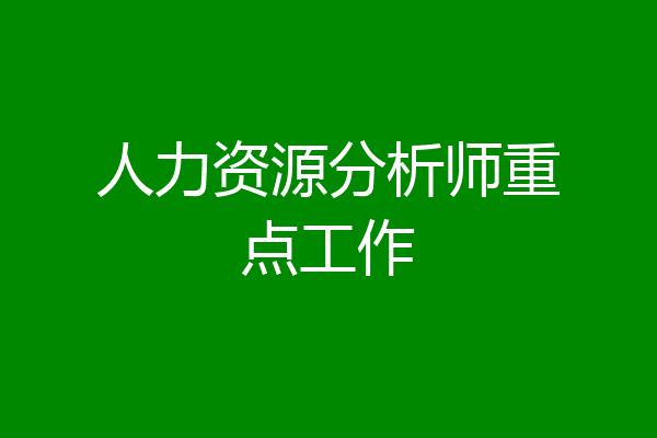 人力资源分析师重点工作