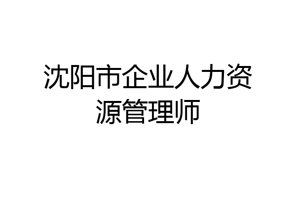 沈阳市企业人力资源管理师